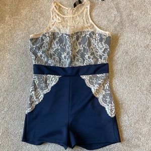 AX Paris Scuba Playsuit with Lace